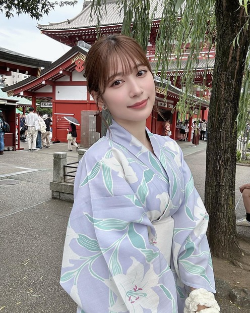 浴衣姿の雪平莉左（インスタグラムから＝事務所に掲載許可をいただいています）