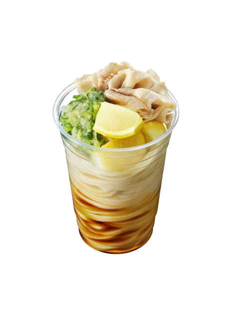 凍らせレモンのねぎ塩豚しゃぶぶっかけうどん