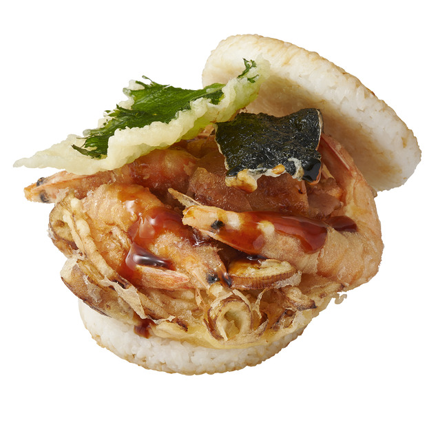 白姫えびのかき揚げライスバーガー～鹿児島県産白姫えびのかき揚げと天 ぷらづくし～
