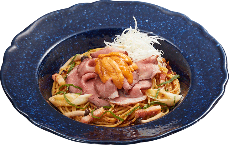 ローストビーフとうにの贅沢和風