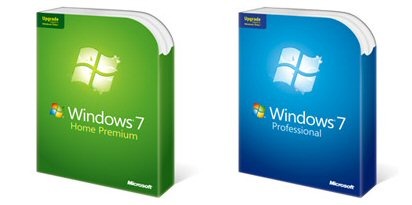 「Windows 7 HomePremium アップグレード版」と「Windows 7 Professional アップグレード版」