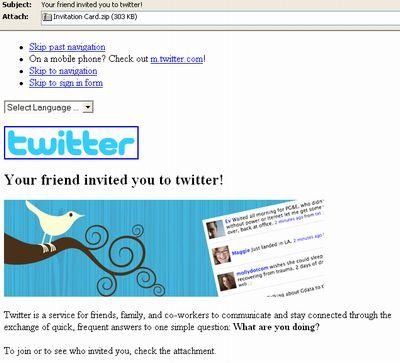 「Twitter」を偽ったメール