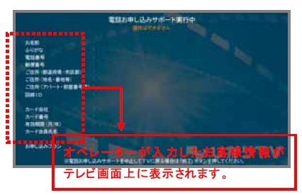 オペレーター操作画面が表示され、伝えた内容が即座に反映される