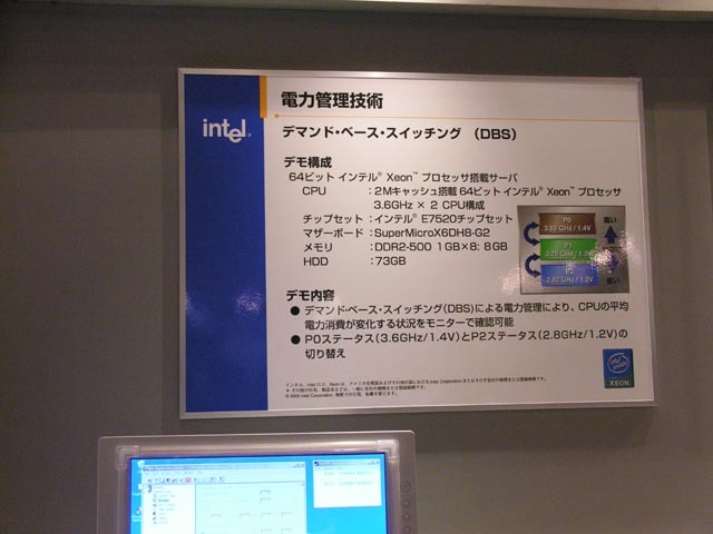 　インテルは6月8日、「Interop Tokyo 2005」の開催にあわせて近隣ホテルを会場に「インテル テクノロジ・ショーケース」を開催し、年内にリリースされると噂されるデュアルコア構成の次期IA64プロセッサ、Montecito（コード名）を公開した。