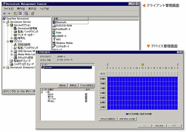 操作・設定画面