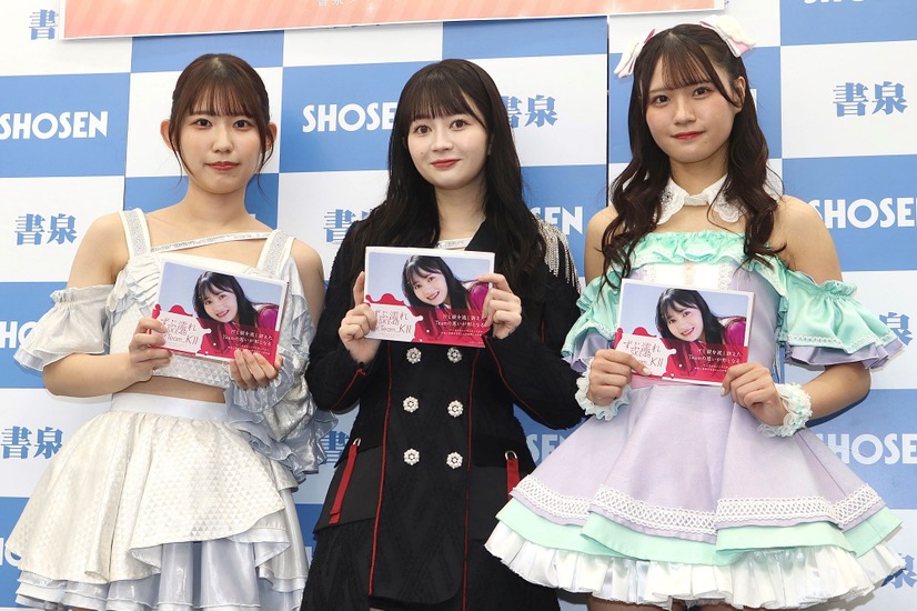 SKE48の青木莉樺、江籠裕奈、中野愛理【撮影：浜瀬将樹】