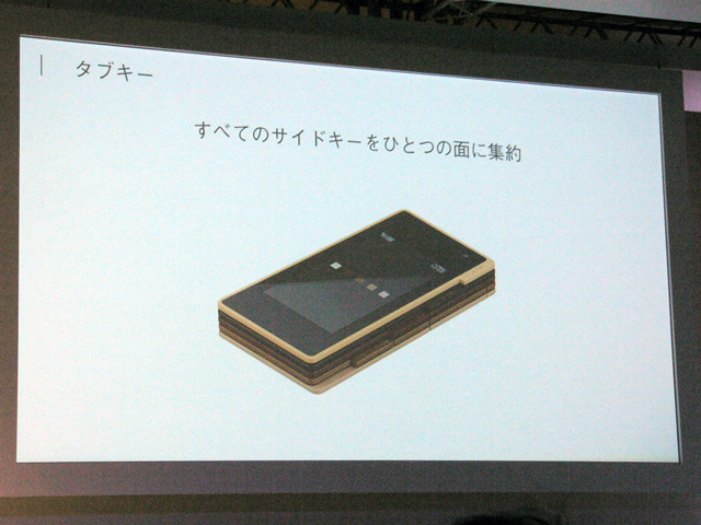 側面のキーは、ディスプレイと同じ面から見ることができる