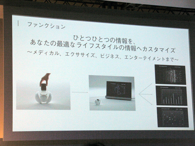 携帯にためた情報をロボットが学習・分析してテレビに表示
