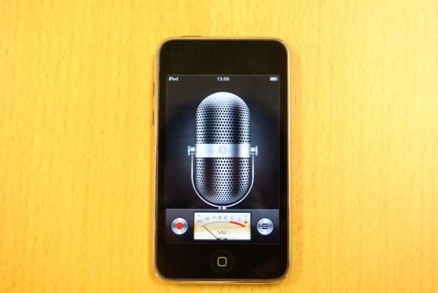 iPod touchのボイスメモ画面
