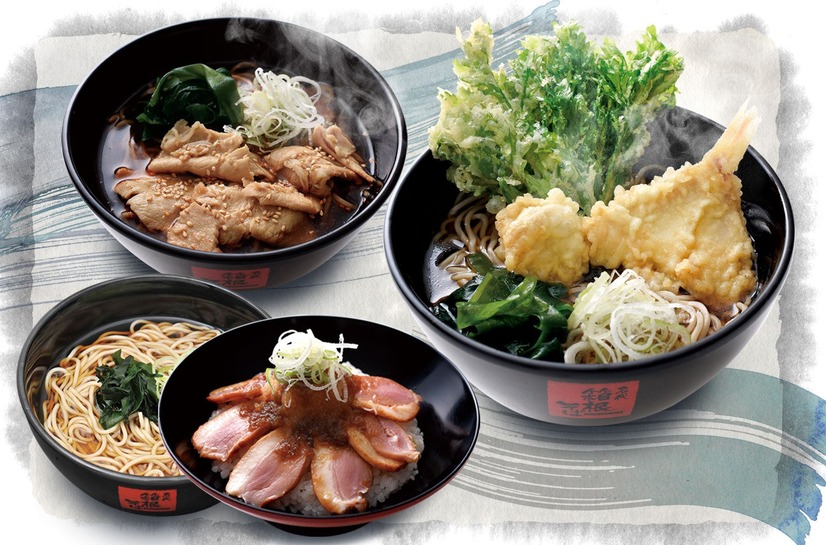 「のどぐろ・ほたて・春菊天（そば・うどん）」“辛さ際立つ”「辛味肉そば～ニラ辛醤仕立て～（そば・うどん）」「燻製合鴨ロース肉丼セット（そば・うどん）」