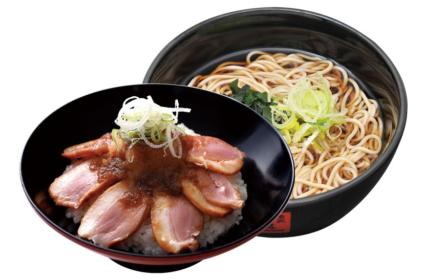 「燻製合鴨ロース肉丼セット（そば・うどん）」