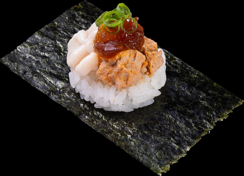 とろける白子&あん肝包み　一貫 110円