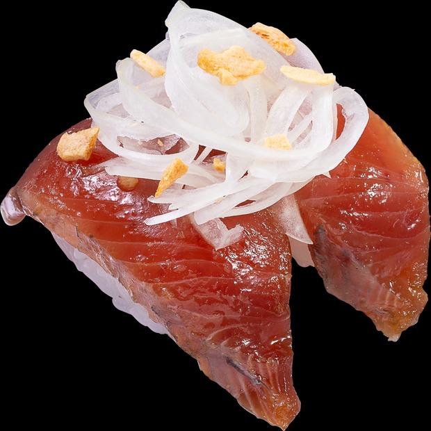 店内切込とろかつお にんにく醤油仕立て　二貫 187円