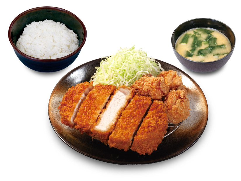 超厚切りロースかつ＆唐揚げ定食 1,200円