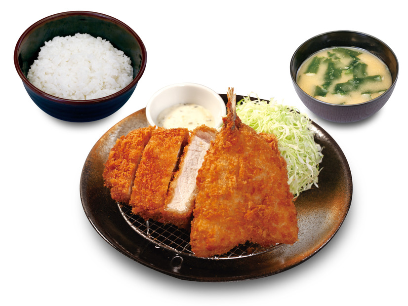 超厚切りロースかつ＆アジフライ定食 1,220円