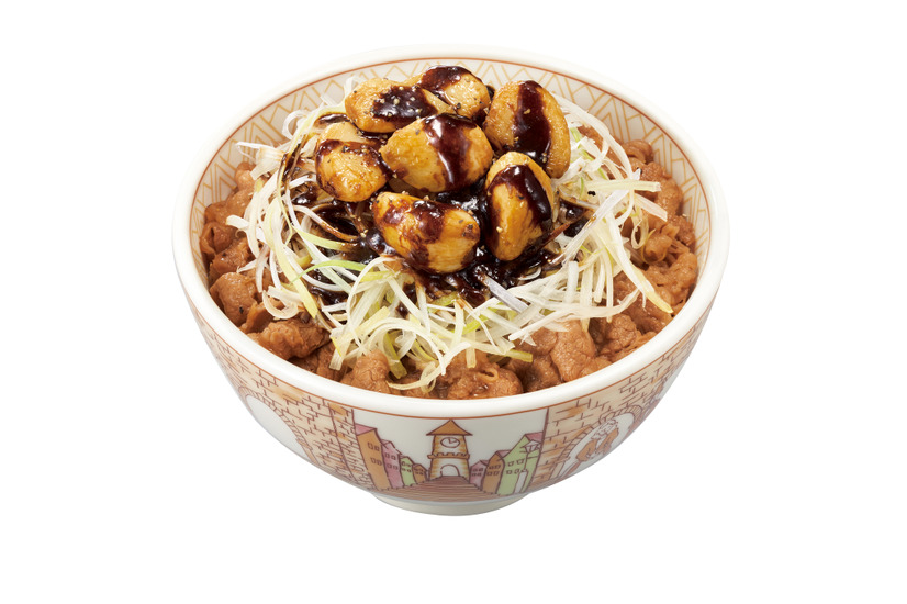 にんにく黒だれ白髪ねぎ牛丼