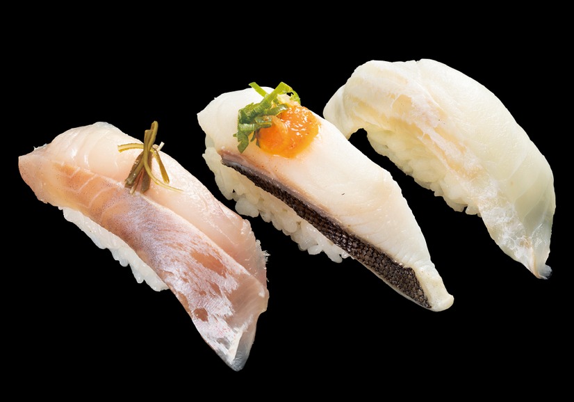 北海白身三昧 （ほっけ昆布〆・銀だら炙り・ひらめ） 540円
