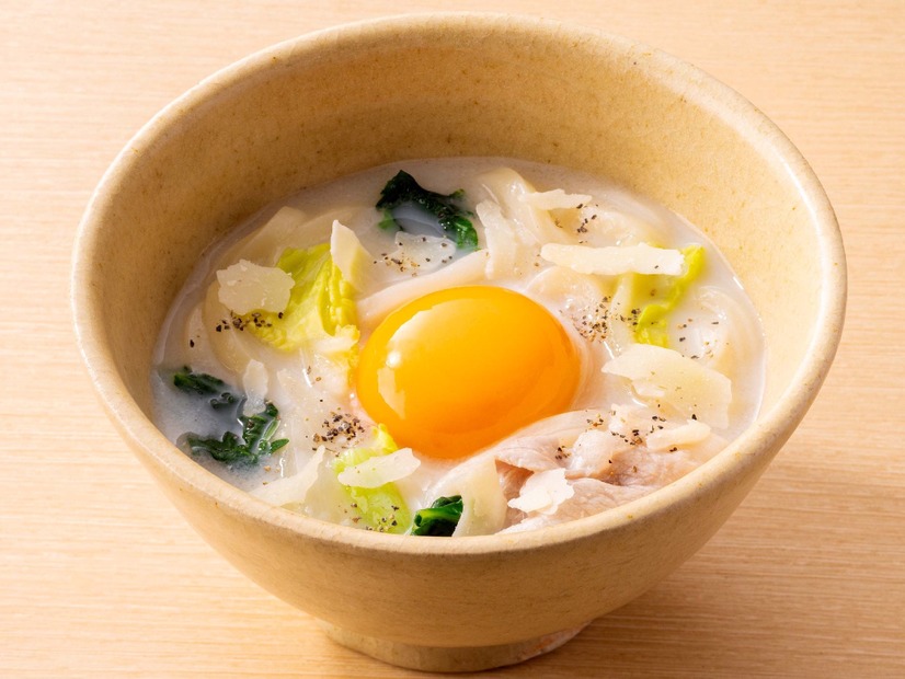 豆乳カルボナーラ風うどん