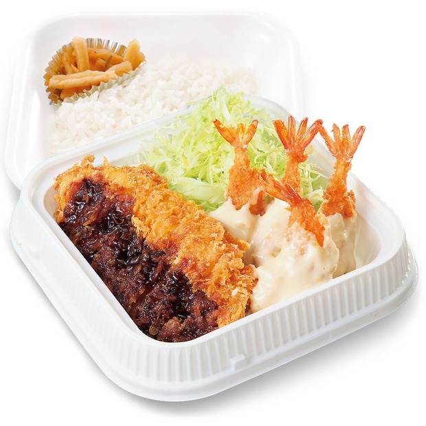 海老マヨとチキンカツの合い盛り弁当