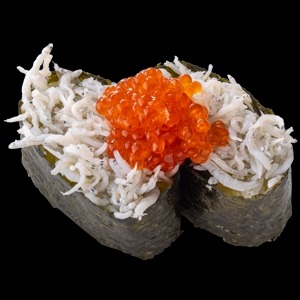 釜揚げしらすぐんかん　いくらのせ／ 2貫300円