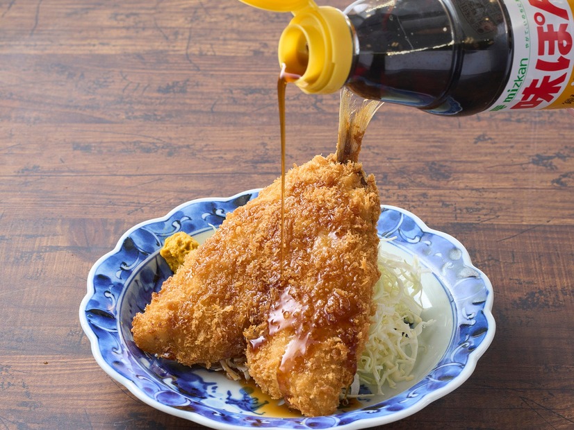 アジフライ味ぽん vs ソース