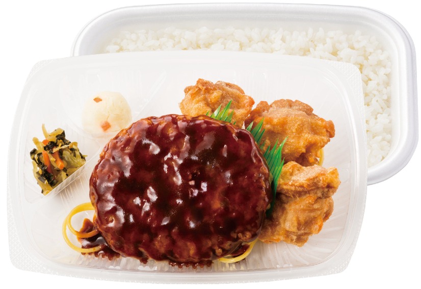 デミグラスハンバーグ＆から揚弁当