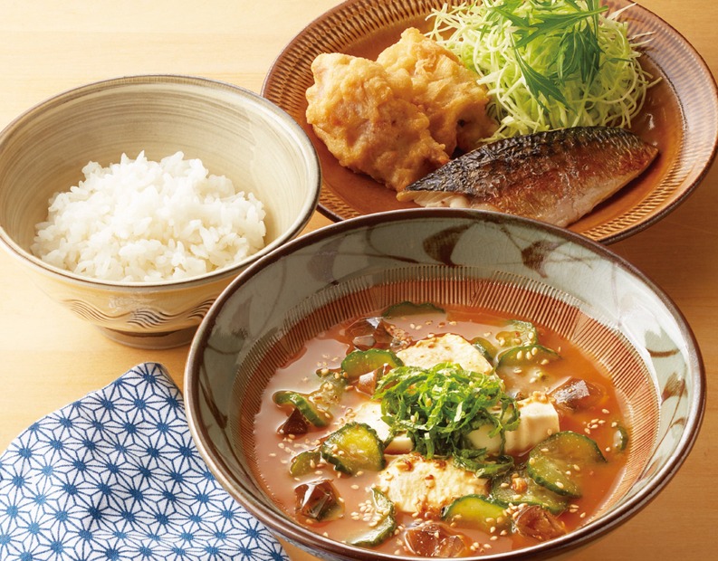 宮崎冷や汁と大分とり天定食