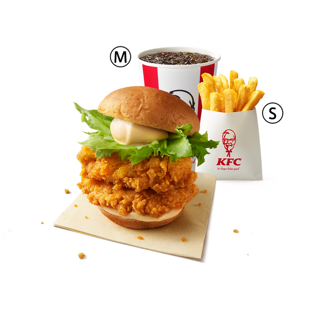 ケンタランチ ダブルチキンフィレバーガーセット