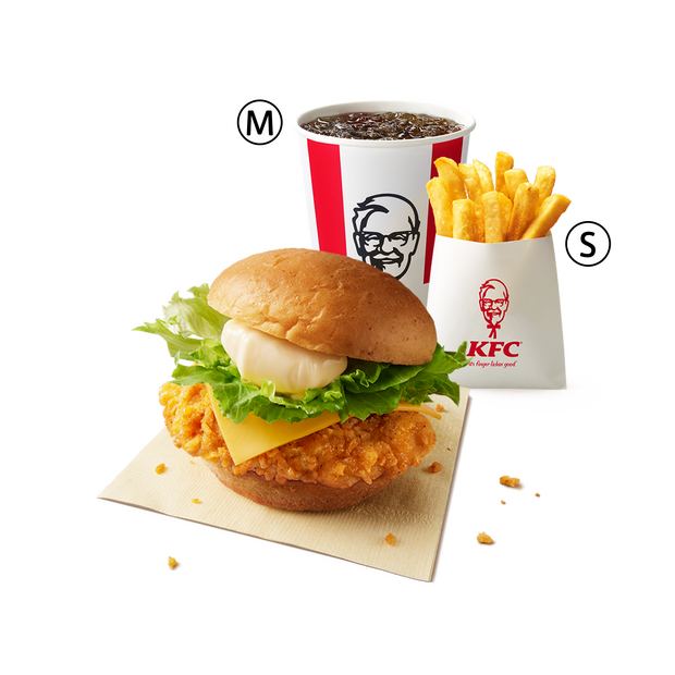 ケンタランチ チーズチキンフィレバーガーセット