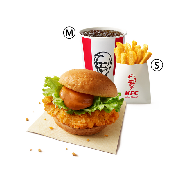 ケンタランチ 辛口チキンフィレバーガーセット