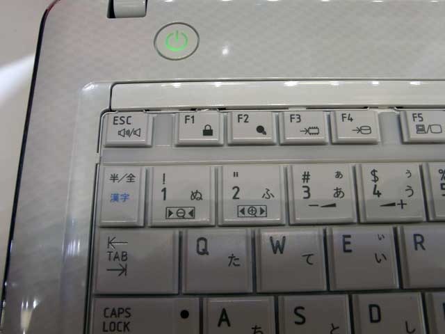 dynabook MXのCore 2 Duoモデルのキーボード配列