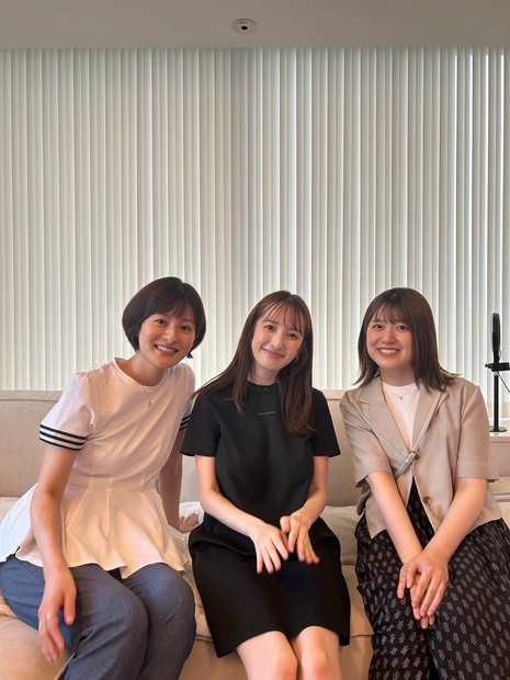 尾崎里紗アナ、日テレ同期の徳島えりかアナ＆團遥香と3ショット公開