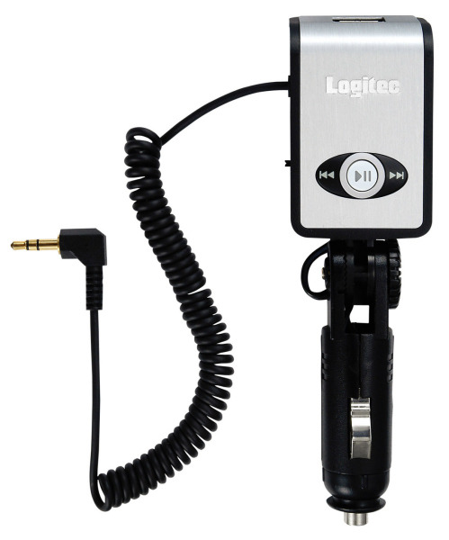 　ロジテックは、FMトランスミッターを搭載し、自動車のシガーライターソケット（12V）に直接取り付けられる車載用MP3プレーヤー「LAT-FM200U」を発売する。USB端子と外部入力コネクタを装備しており、多彩な利用方法が実現できるのが特徴。