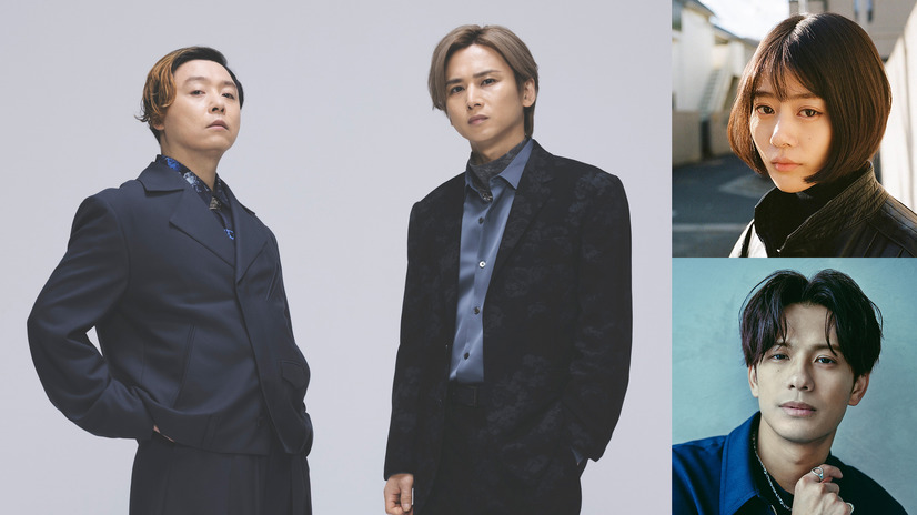 （左から）堂本剛、堂本光一、高畑充希、森崎ウィン　(C)フジテレビ