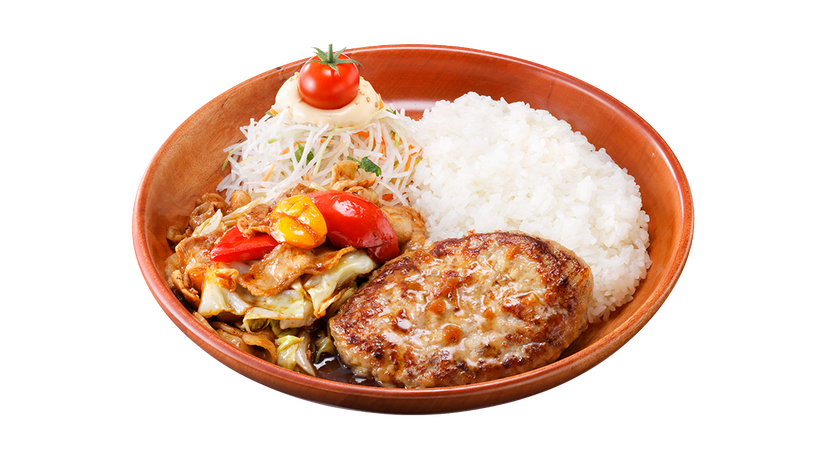 回鍋肉＆ハンバーグディッシュ-S
