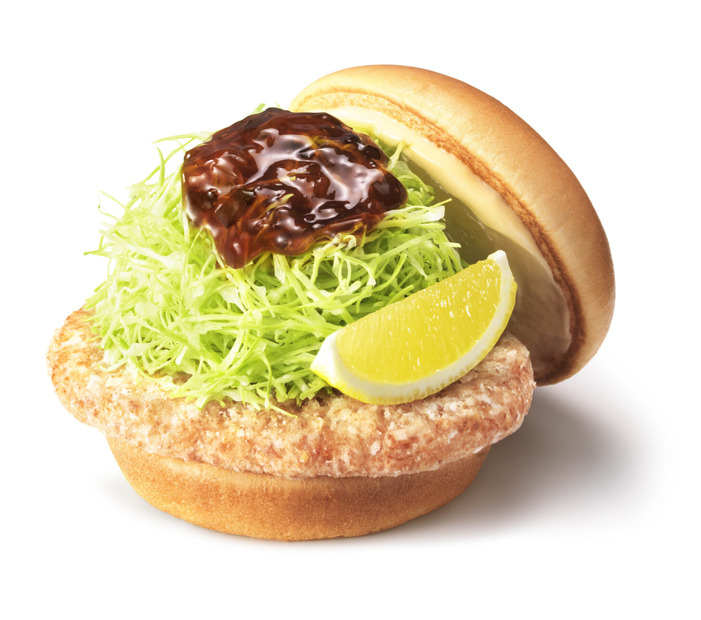 「和風旨（うま）だれのとり竜田（たつた）バーガー ～くし切りレモン添え～」（450円）
