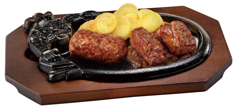 炭焼きがんこハンバーグ＆炭焼きUS産黒毛アンガスカットステーキ