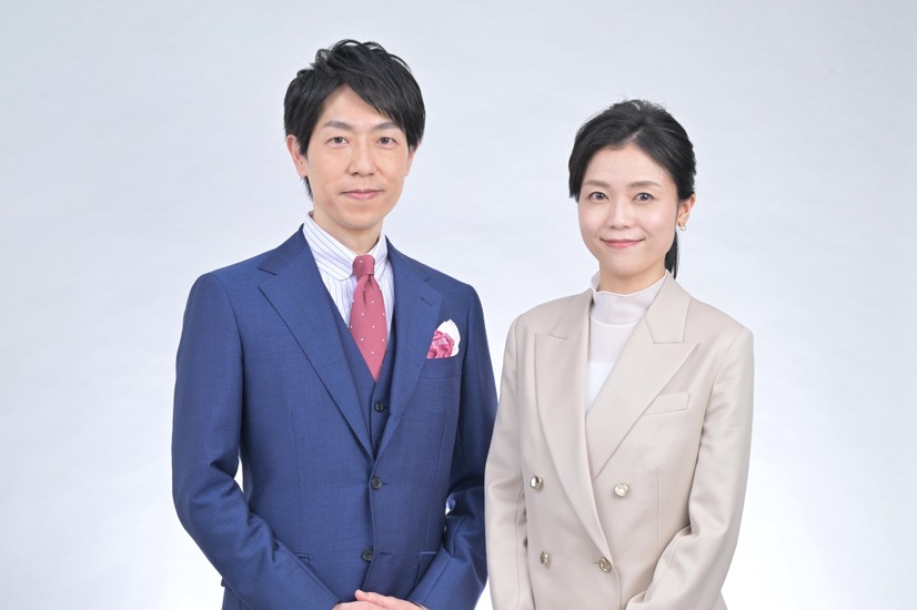 『NHKニュース おはよう日本』（左から）高井正智、中山果奈　(C)NHK