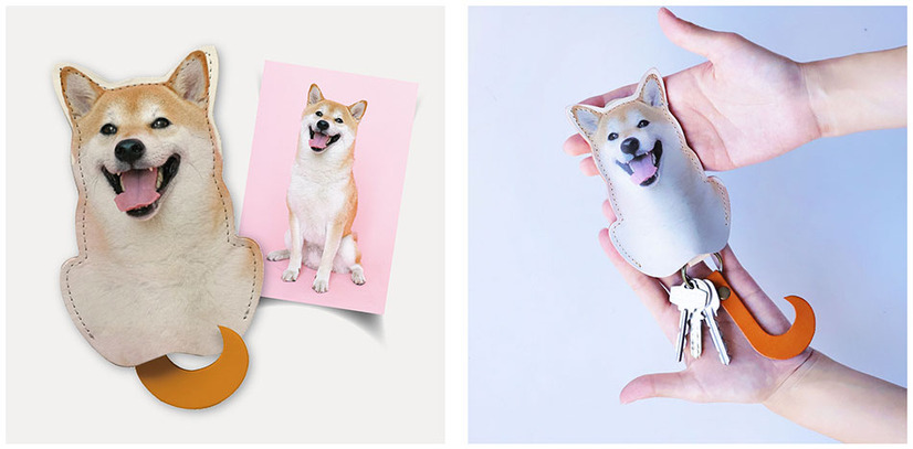 犬好きのお母さんへ贈る、愛犬の写真でつくる本革キーケース