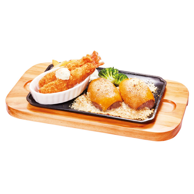 炙りチーズ大俵ハンバーグ＆エビフライ　200g（税込1,925円）