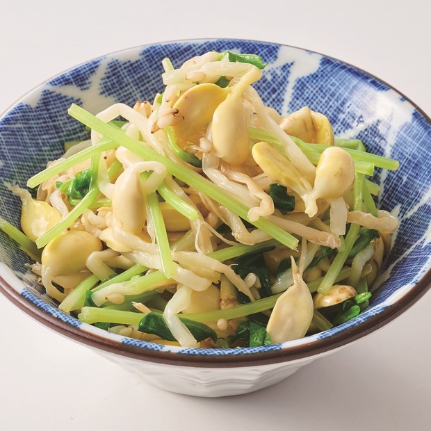豆苗と豆もやしのナムル