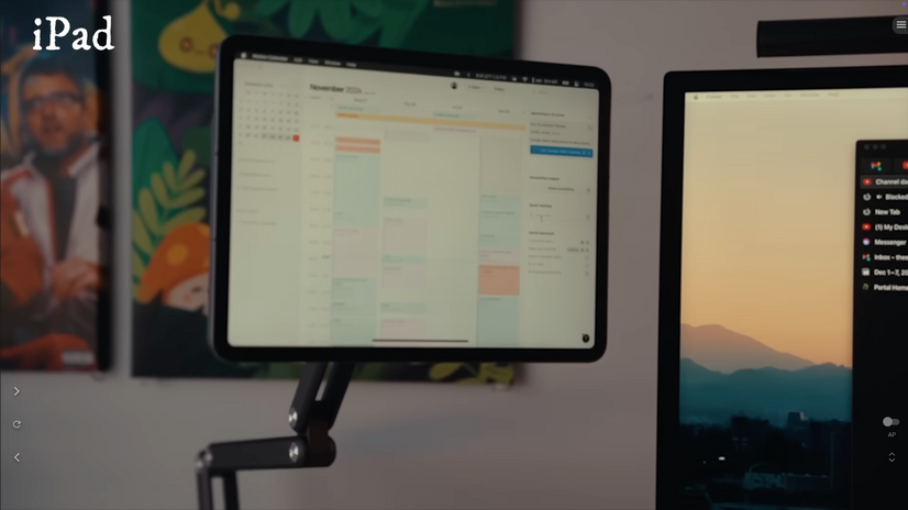 Apple Studio Displayが大きいため「フルサイズのモニターをもう一台置くよりもこのほうが断然いい」と、合理性重視。