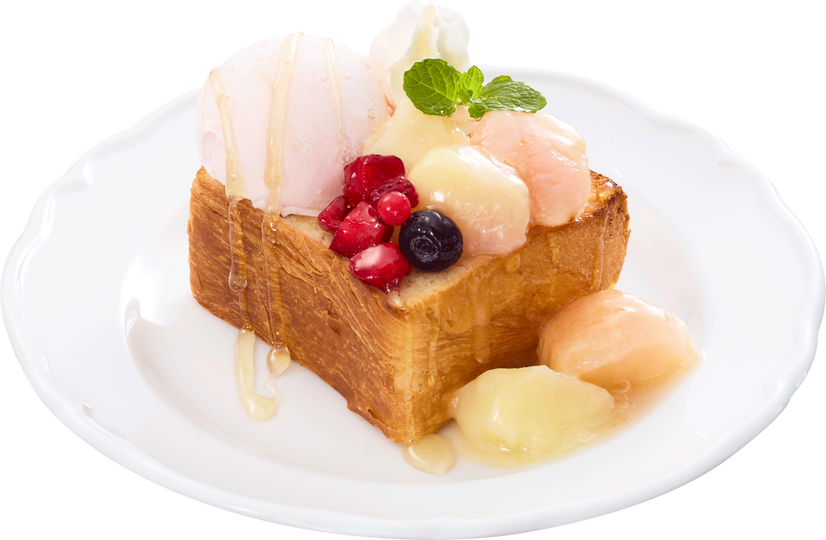 ～オリーブオイル香る～ジョリーパスタのごろっと白桃のハニートースト（税込 649 円）