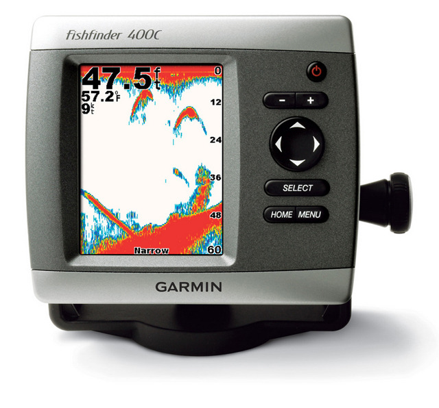 カラー液晶を持つ魚群探知機のfishfinder 400C