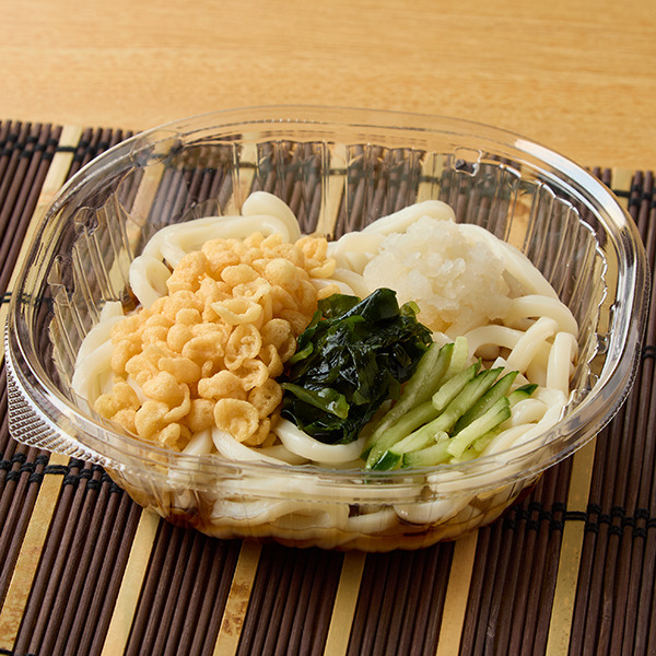 北海道産小麦の小麦粉使用　冷したぬきうどん／冷しぶっかけうどん（税込430円）