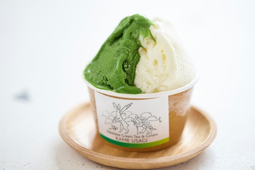 「ジェラートダブルサイズ(抹茶香碧・ミルク)」820円(1カップ)