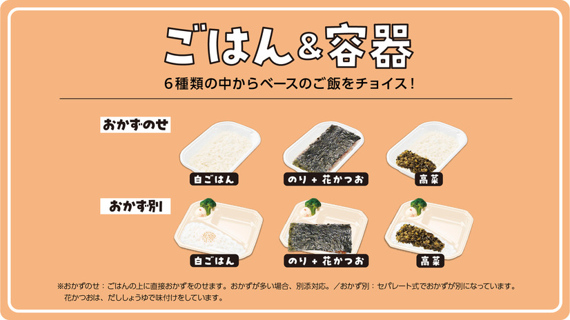 ほっかほっか亭 カスタマイズ弁当のごはん選択