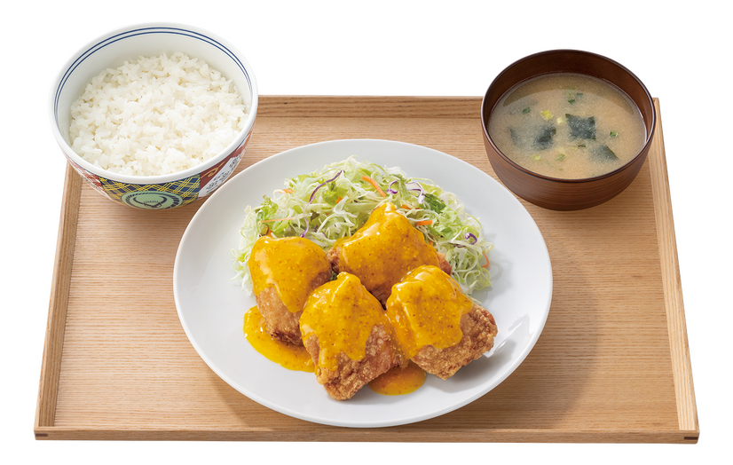 ハニーマスタードから揚げ定食　854円
