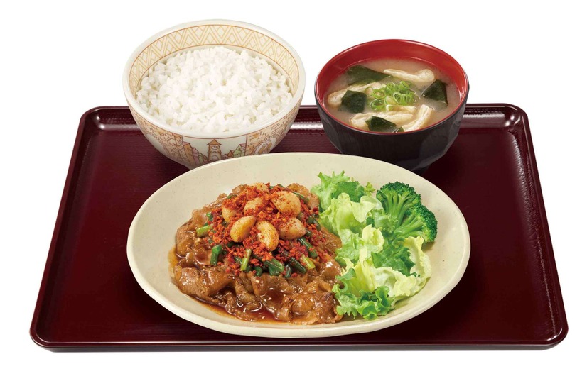 トリプルニンニク牛カルビ焼肉定食　(肉並盛・ごはん並盛) 1,120円