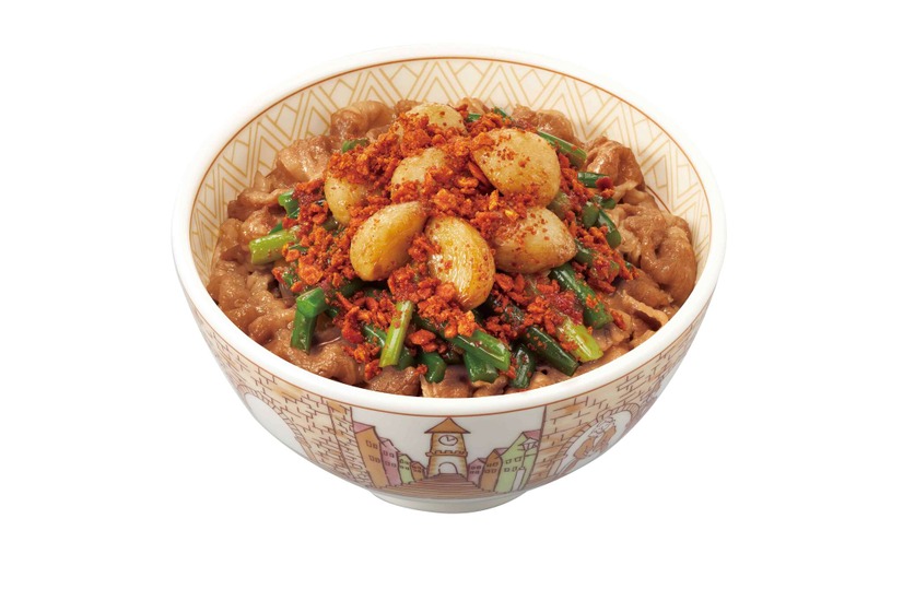 トリプルニンニク牛丼　(並盛) 830円